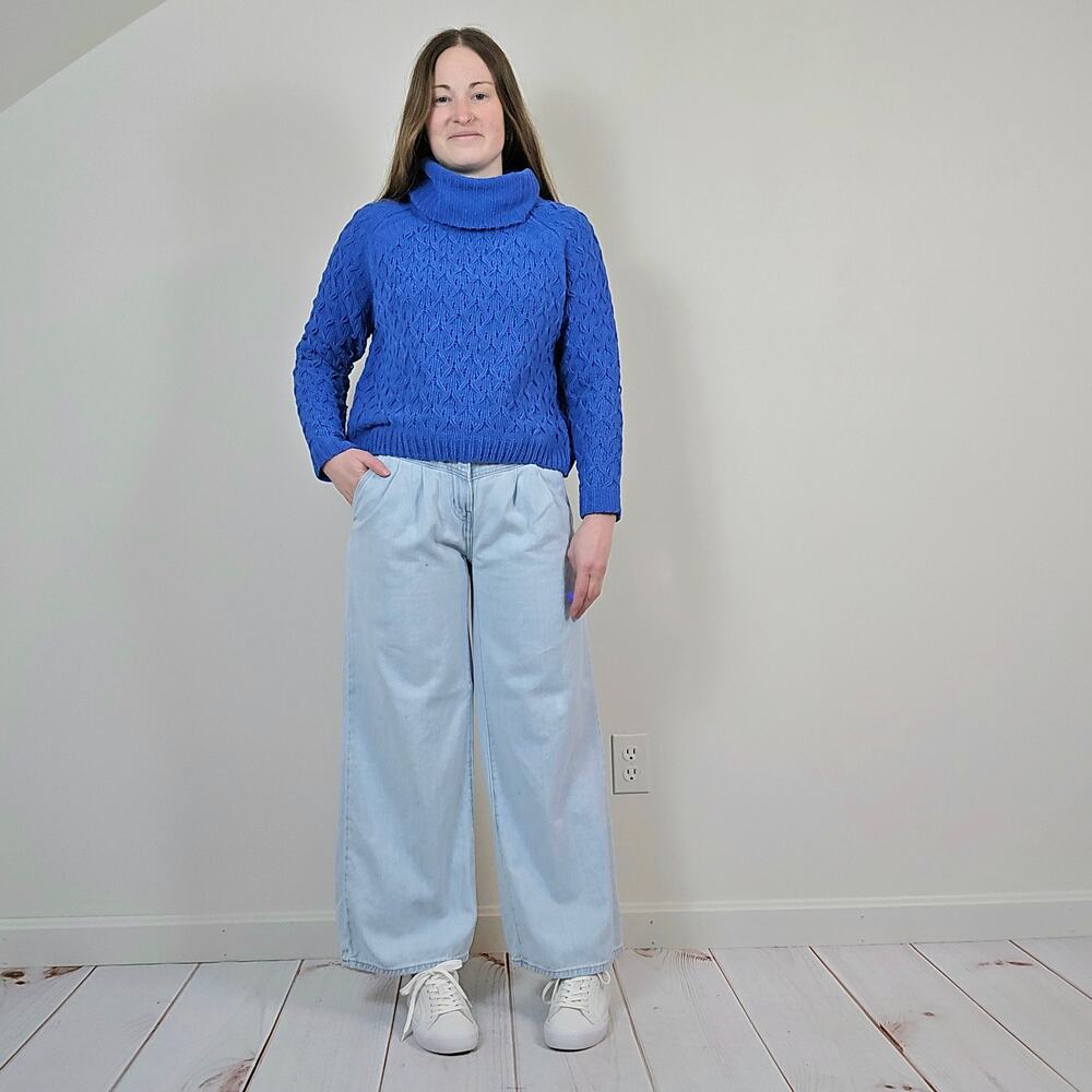 NWT Moon & Madison Chenille Turtleneck Sweater Blue XS
